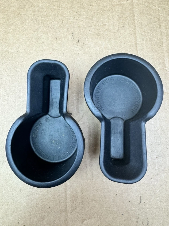 2000-2004 Nissan Frontier Xterra Center Cup Holder Rubber Insert Set 2 OEM Black - Image 1 of 4