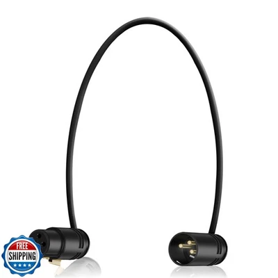 HQRP 3-Pin XLR Female to 3-Pin XLR Male Adjustable-Angle Low-Profile Cable Co - Image 1 of 4