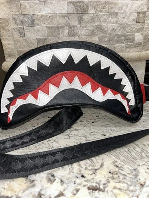 Sprayground Shark Crossbody Black/ Red W/ White Accents 11x8x3 - Image 1 of 4