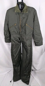 Zero Zone Insulated Outerwear Coveralls Mens Vintage Green Zip 34" X 29" - Picture 1 of 9