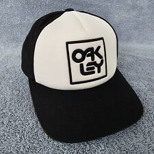 Oakley Hat Foam Trucker Cap Patch Front Snapback Black White Logo OSFM