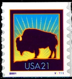 BISON Plate Numbered Single Coil PL V1111 MNH Scott's 3475 - Picture 1 of 2