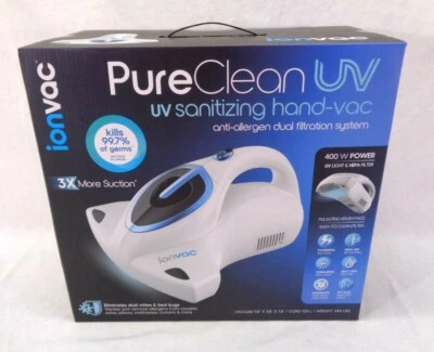 ionvacUV PureClean Hand-Vac,Handheld Fabric Vacuum Cleaner, UV Sanatizing Light - Image 1 of 4