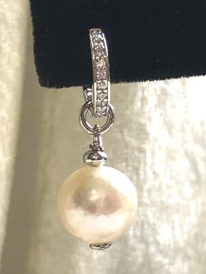 HONORA x DIAMONIQUE CZ MING HUGGIE HOOP EARRINGS, SS OR 18K CLAD (M4407-24) - Image 1 of 2