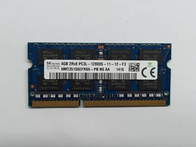 HMT351S6EFR8A-PB N0 AB Hynix China 4GB PC3-12800 DDR3-1600MHz CL11 204-Pin SoDim - Imagen 1 de 2
