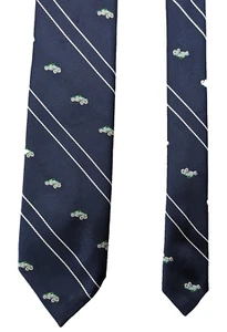 Vintage Brooks Brothers Tie Mens Blue Hot Rod 🚙 100% Silk USA 1970s 1980s - Picture 1 of 7