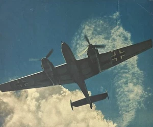 WW2 Vintage Luftwaffe Calendar Page Destructor Messerschmitt Me 110 (XL) - Imagen 1 de 2