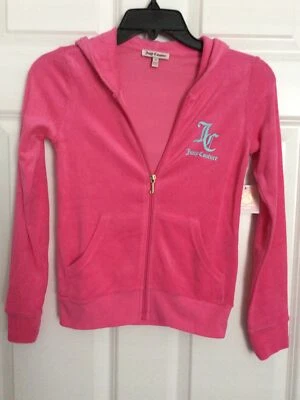 NWT, Juicy Couture, Girls Size 10, Black Label Terry Hoodie, Orig Msrp $78.50 - Image 1 of 4