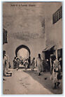 c1910 Crowd at Door Of The Kasbah Mogador Morroco Antique Unposted Postcard