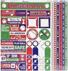 Reminisce BSB-100 Baseball Cardstock Sticker, 12" by 12", Multicolor