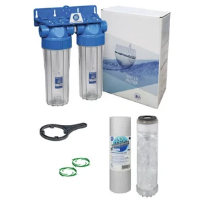 Aquafilter Kit Depuratore Acqua 2 Stadi 10" e Filtro Antiscala 3/4" - Foto 1 di 6