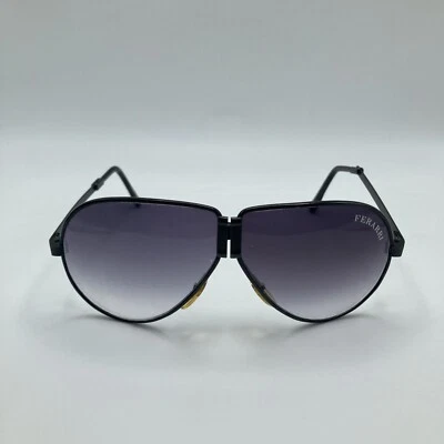 Gafas de sol plegables Ferrari Aviator marco negro lentes moradas Taiwán años 80 Foto 1 de 4