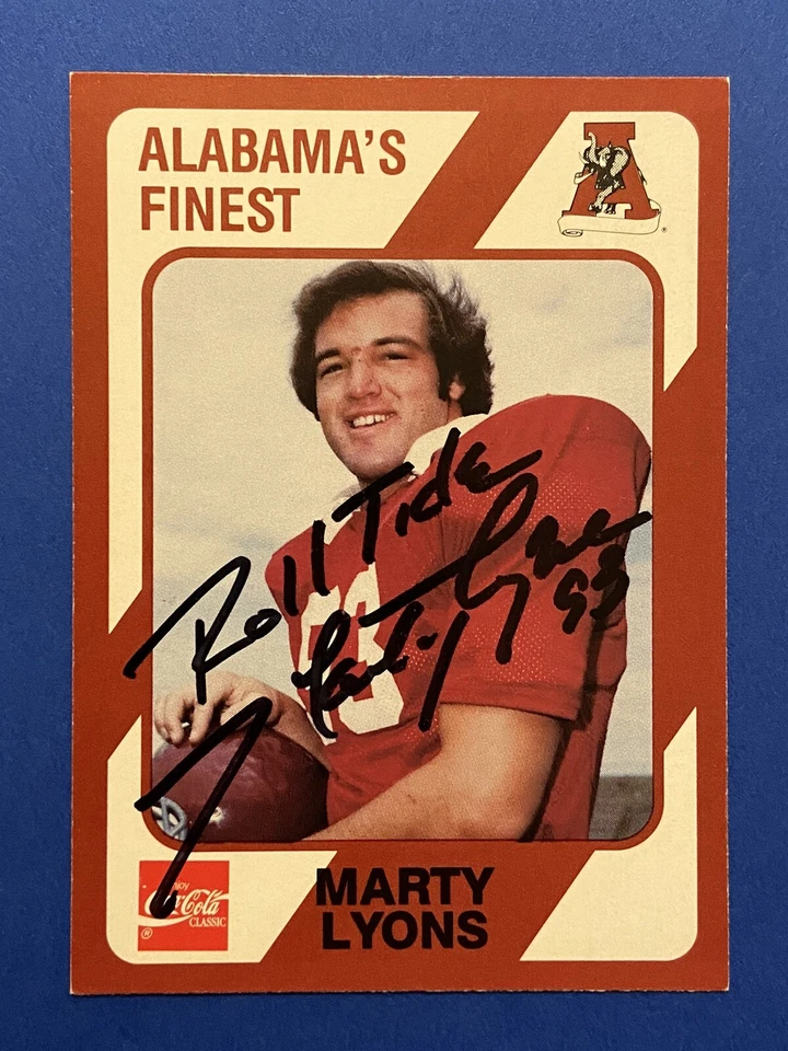 MARTY LYONS “ROLL TIDE” Signed 1989 Collegiate Collection Alabama Autograph Auto - Image 1 of 2