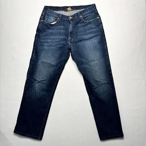 Lucky Brand Jeans Mens 34 Blue Denim Cotton Classic Fit Straight Leg Zip Fly - Picture 1 of 9