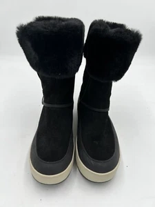 Uggs KOOLABURRA BY UGG TYNLEE BLACK SUEDE FUR CUFF WOMEN'S BOOTS SIZE US 6 NEW - Picture 1 of 8