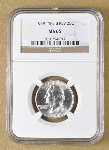 1959 P Washington Quarter 'Type B Reverse' NGC MS65 Cover