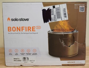 BRONZE Solo Stove Bonfire 2.0 Outdoor Firepit Stainless Steel w/Stand,Shield+ - Picture 1 of 4