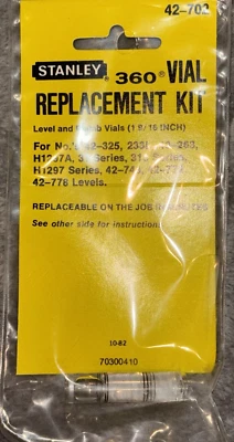 NOS Stanley 360 Vial Replacement Kit  1 9/16" - Part#42-702 - Image 1 of 3