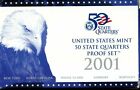 2001-S Us Proof State Quarter Mint Set 5 Coins Clad 20oac1002