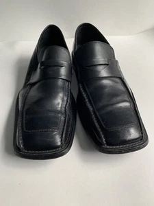Borgesi Beverly Hills Men's Leather Square Toe Dress Shoe Size 45/11.5 Black - Picture 1 of 12