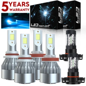 6x 8000K LED Headlight Kit Hi/lo Beam + Fog Light Bulbs For GMC Sierra 1500 2500 - Picture 1 of 20