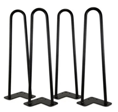 Patas de mesa horquilla negras satinadas modernas de mediados de siglo WEN TL16B 16 pulgadas (paquete de 4) Foto 1 de 2