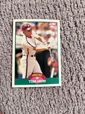 1989 Score Rookie & Traded. Tom Herr Philadelphia Phillies #9T