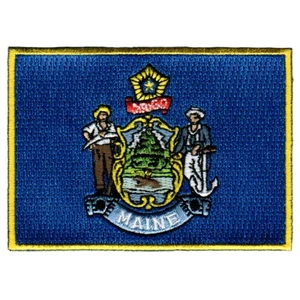 MAINE STATE FLAGGE gestickt Bügelbild PATCH EMBLEM ME Applikation - Bild 1 von 1