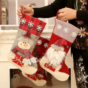 Xmas Fireplace Stocking Hanger Gift Bag Decoration Socks Candy Holder Organizer  - Picture 1 of 15