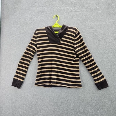 Lauren Jeans Co. Ralph Mujer Sudadera L Marrón Rayas Cremallera Manga Larga Foto 1 de 4