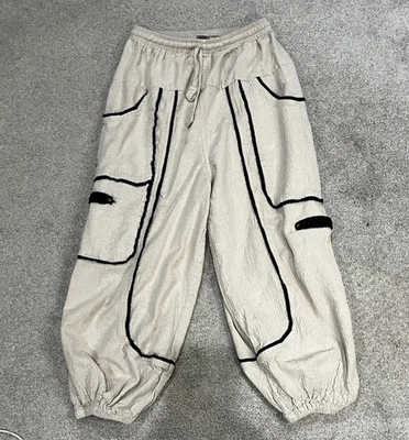 Women's Nepal Pants 100% Cotton, Wide Leg, Black & Off white, Hippie Bohemian - Image 1 of 4