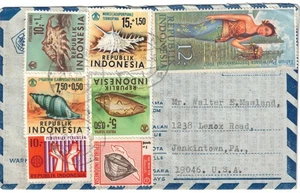1970 Indonesia Methodist Church Related Aerogramme Cover to Jenkintown PA - Picture 1 of 2