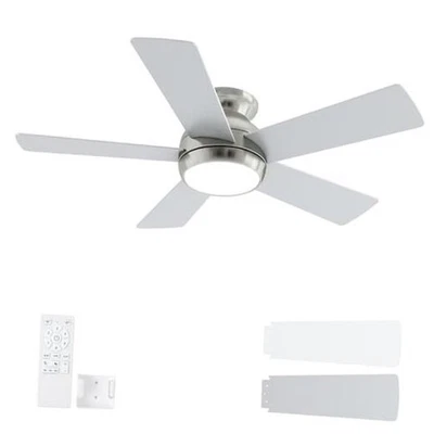 Ceiling Fans with Lights and Remote, LED Low Profile 42 Inch Brushed Nickel - Image 1 of 4