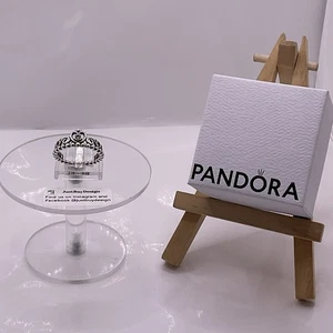 Pandora Princess Tiara Heart Crown Ring 925 Sterling Silver, Sz: UK: Q U:58 US:8 - Picture 1 of 24