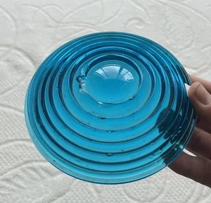 Vintage Corning Glass Blue Railroad Lens 5 1/2D X 1/2FID 1935 Date (13) - Picture 1 of 6