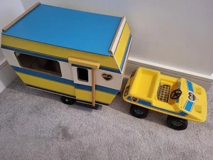 Vintage Pedigree 1970's Sindy Dolls Caravan, Car Beach Buggy Tent sleeping bag - Picture 1 of 14