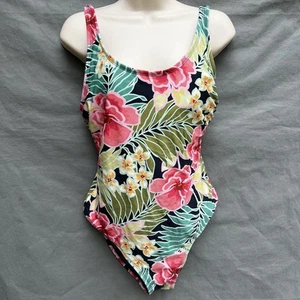 Hurley One-Piece UPF 50+ Stretch Swimsuit Pink Poppy Tropics Women's Sz M - Picture 1 of 7