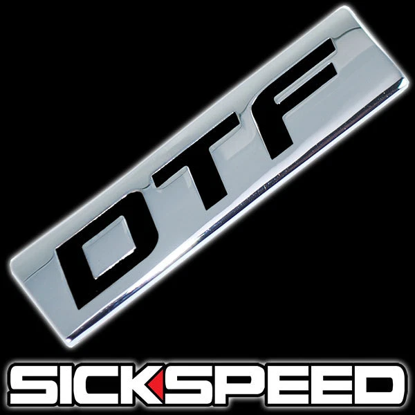 CHROME/BLACK METAL DTF ENGINE RACE MOTOR SWAP BADGE FOR TRUNK HOOD DOOR - Image 1 of 1