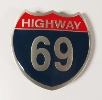 De colección Highway 69 Cinturón Hebilla Señal de Carretera Broma Sexy Kink Divertido Y2K 2004 Foto 1 de 2