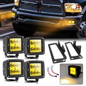 For 10-18 Dodge Ram 2500 3500 , Amber LED Bumper Fog Lights Driving Lamps Kit - Picture 1 of 7