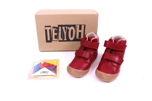 Kinder Leder Winter-Stiefel Telyoh red rot Boots Gr. 21 Klett-Schuhe gefüttert - Bild 1 von 6