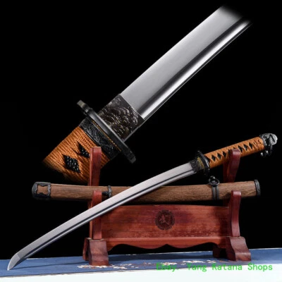 Japanese Wakizashi 1095 Steel Sharp Military Sword Ninja Katana Hualee Wood#1403 - Image 1 of 4