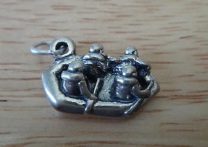 ¡Dije de rafting balsa de agua blanca río River de plata esterlina 3D 11x17 mm 4 gramos! - Imagen 1 de 5