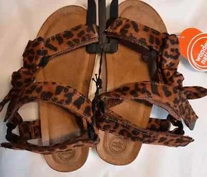 Sandalo bambina taglia 13 leopardato fiocco comodo plantare regolabile Wonder Nation - Foto 1 di 3