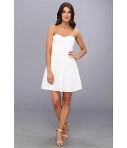 NUEVO CON ETIQUETAS Juicy Couture Blanco Punchado Ojales Vestido Talla 4 $268 - Imagen 1 de 1