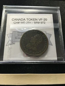 Ficha de medio centavo Canadá WE-2B4 / Bretón #972 Coin Mart calificada**VF-20** #025505 - Imagen 1 de 5
