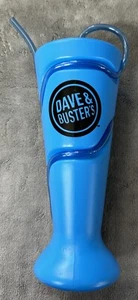 Dave & Buster's Blue Plastic 8 Inch Cup w/Krazy Straw - New With Sticker - Picture 1 of 4
