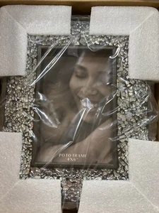 Lushaccent, Photo Picture Frame, 4"x6", Silver Bling - Picture 1 of 1