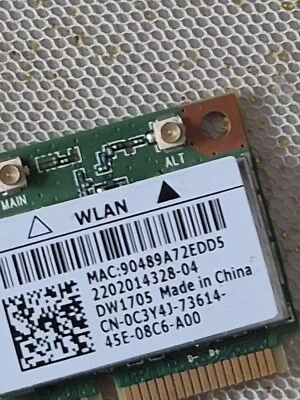 + DW1705 Atheros QCWB335 802.11b/g/n WLAN + Bluetooth Combo Card 4.0 Mini PCIe + - Bild 1 von 3