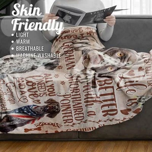 German Shorthaired Pointer Gifts for Women Flannel Throw Blanket for Dog Mom ... - Picture 1 of 6